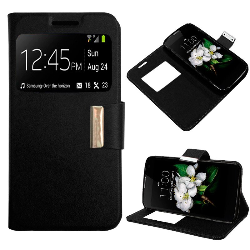 Funda Flip Cover LG K7 Liso Negro