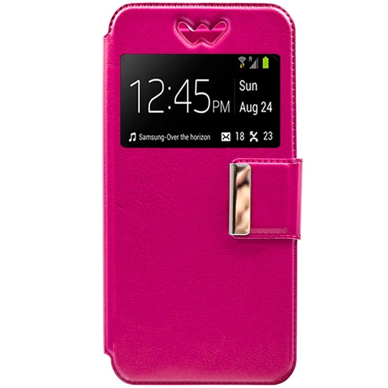 Funda Universal Flip Cover 5.1 5.3 pulg Liso Rosa