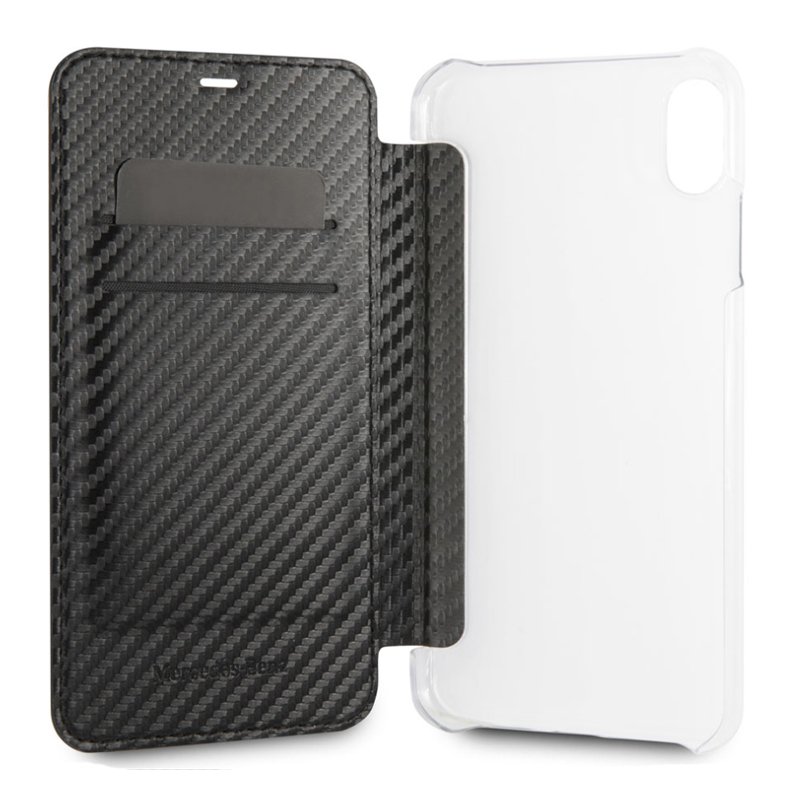 Funda Flip Cover iPhone XR Licencia MercedesBenz Negro