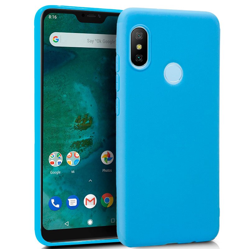 Funda Silicona Xiaomi Mi A2 Lite / 6 Pro (Celeste)