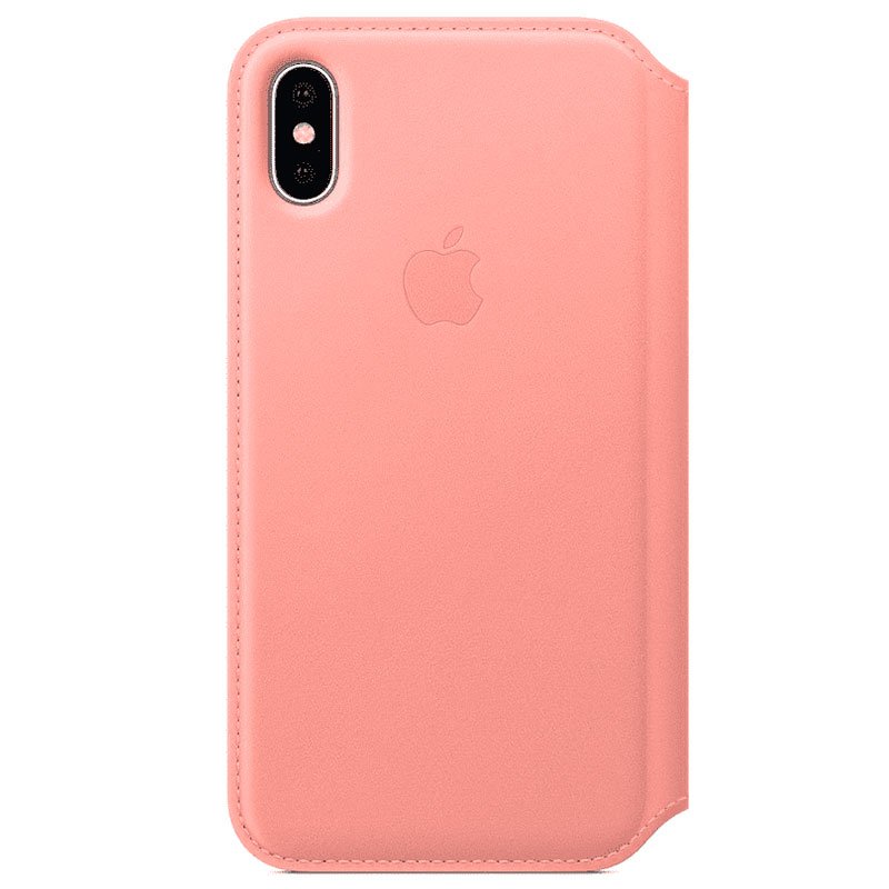 Funda Original iPhone X / iPhone XS Folio Leather Soft Pink (Con Blister)