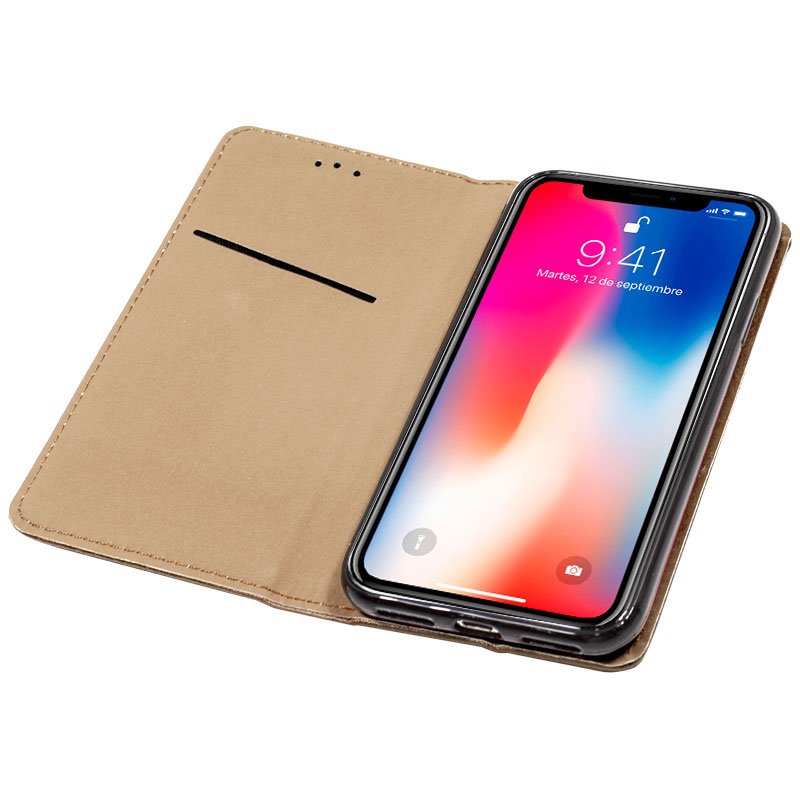 Funda Flip Cover iPhone X / IPhone XS Liso Beige