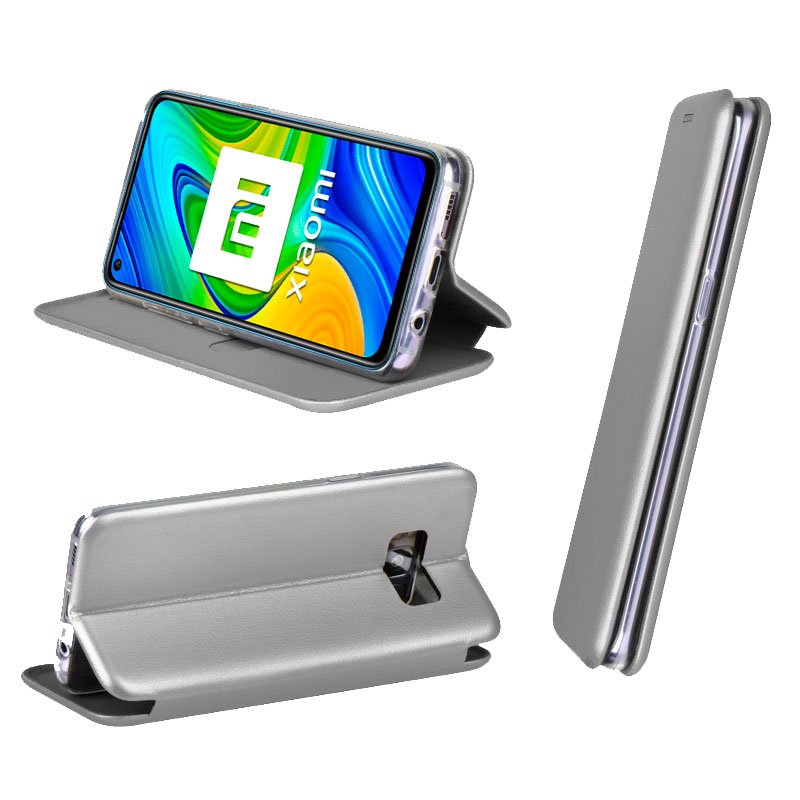 Funda Flip Cover Xiaomi Redmi Note 9 Elegance Plata