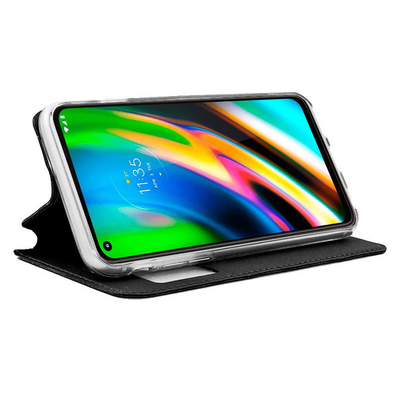 Funda Flip Cover Motorola Moto G9 Plus Liso Negro