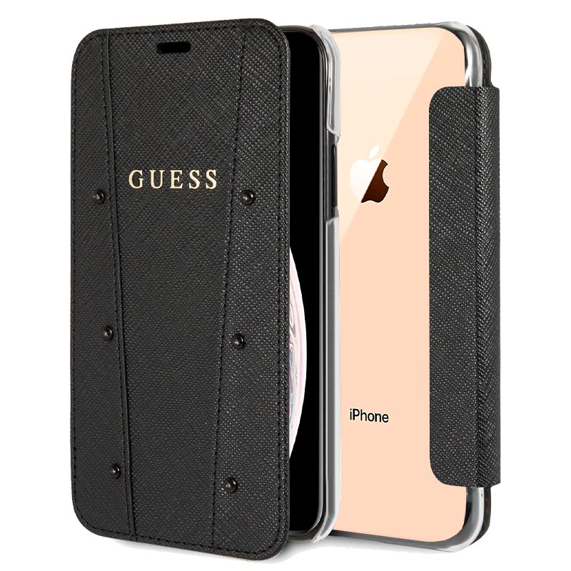 Funda Flip Cover IPhone XS Max Licencia Guess Negro