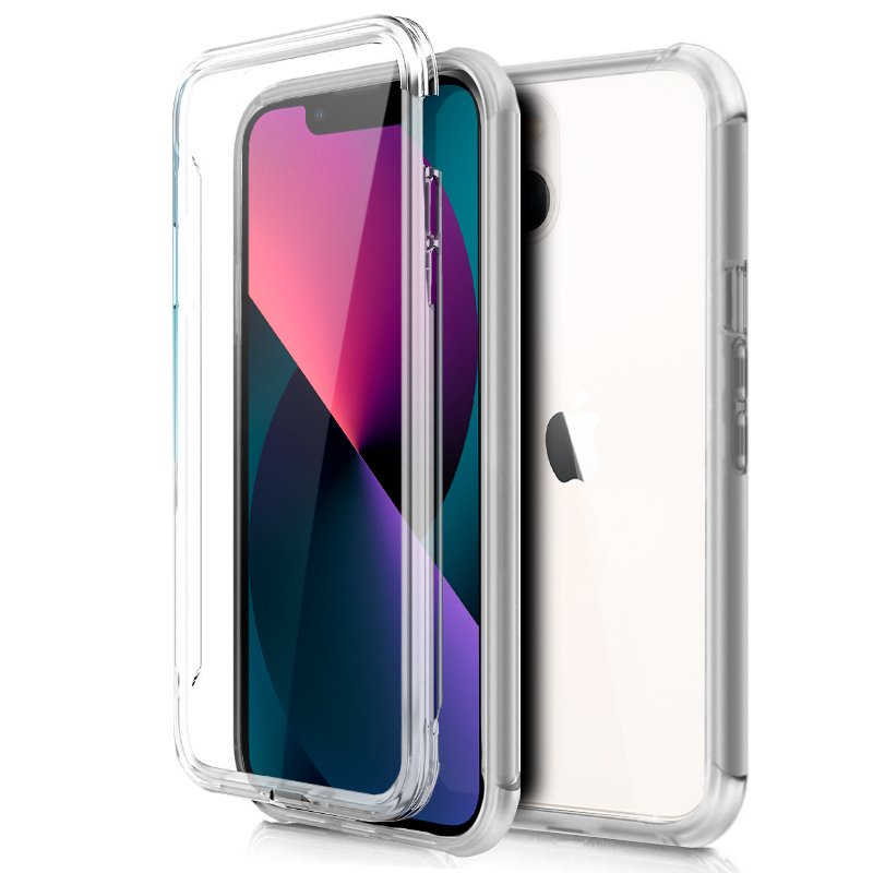 Funda COOL Silicona 3D para iPhone 13 mini (Transparente Frontal + Trasera)