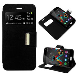 Funda Flip Cover Wiko U Feel Liso Negro