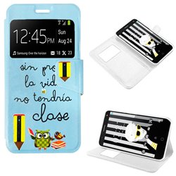 Funda Flip Cover Alcatel Pop 4 (5) Dibujos Colegio