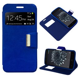 Funda Flip Cover BQ Aquaris X5 Plus Liso Azul