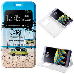 Funda Flip Cover LG X Cam Dibujos Beach