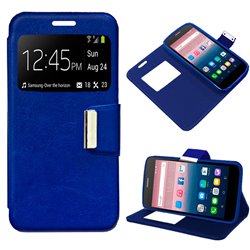 Funda Flip Cover Alcatel Pop Up Liso Azul