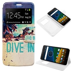 Funda Flip Cover Motorola Moto G 5ª Generación Dibujos Beach