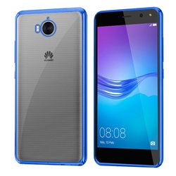 Carcasa Huawei Y6 (2017) Borde Metalizado (Azul)