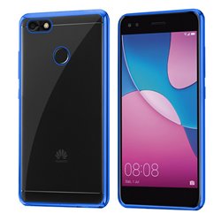 Carcasa Huawei Y6 Pro (2017) Borde Metalizado (Azul)