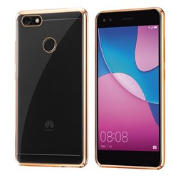 Carcasa Huawei Y6 Pro (2017) Borde Metalizado (Dorado)