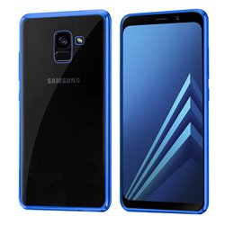 Carcasa Samsung A530 Galaxy A8 (2018) Borde Metalizado (Azul)