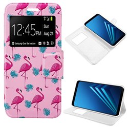 Funda Flip Cover Samsung A530 Galaxy A8 (2018) Dibujos Flamencos