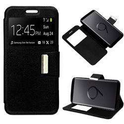 Funda Flip Cover Samsung G965 Galaxy S9 Plus Liso Negro