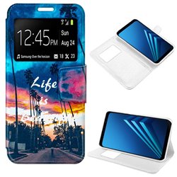 Funda Flip Cover Samsung A530 Galaxy A8 (2018) Dibujos Life