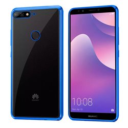 Carcasa Huawei Y7 (2018) / Honor 7C Borde Metalizado (Azul)