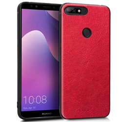 Carcasa Huawei Y7 (2018) / Honor 7C Leather Piel Rojo