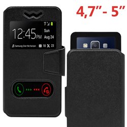 Funda Universal Flip Cover 4.7 - 5 pulg Liso Negro