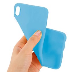 Funda Silicona iPhone XS Max (Celeste)