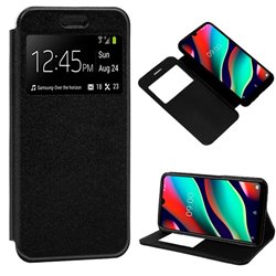 Funda Flip Cover Wiko View 3 Liso Negro