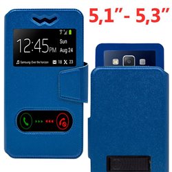 Funda Universal Flip Cover 5.1 - 5.3 pulg Liso Azul