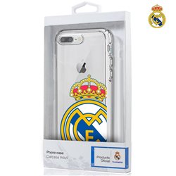 Carcasa iPhone 7 Plus / iPhone 8 Plus Licencia Fútbol Real Madrid Transparente