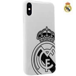 Carcasa iPhone XS Max Licencia Fútbol Real Madrid Blanco Escudo