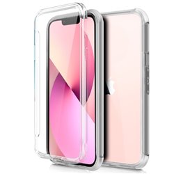 Funda COOL Silicona 3D para iPhone 13 (Transparente Frontal + Trasera)