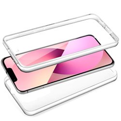 Funda COOL Silicona 3D para iPhone 13 (Transparente Frontal + Trasera)