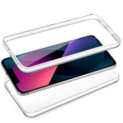 Funda COOL Silicona 3D para iPhone 13 mini (Transparente Frontal + Trasera)