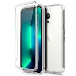 Funda COOL Silicona 3D para iPhone 13 Pro (Transparente Frontal + Trasera)