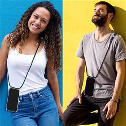 Funda colgante con cuerda para Samsung Galaxy A10 negro